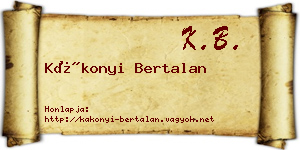 Kákonyi Bertalan névjegykártya