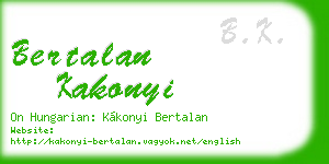 bertalan kakonyi business card
