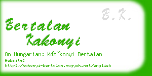 bertalan kakonyi business card